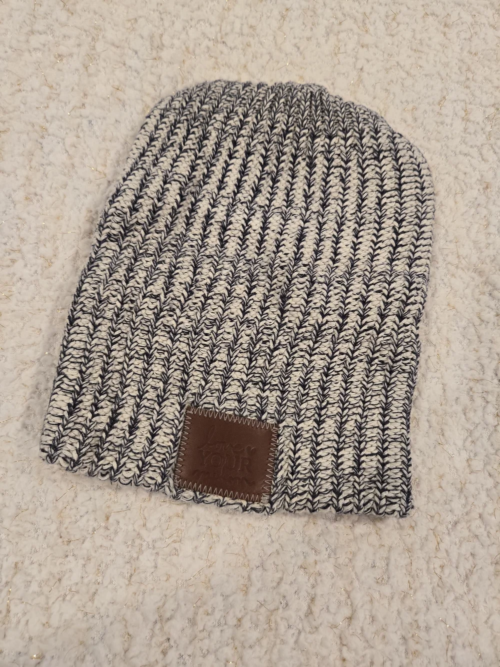 Love Your Melon Black & White Knit Beanie